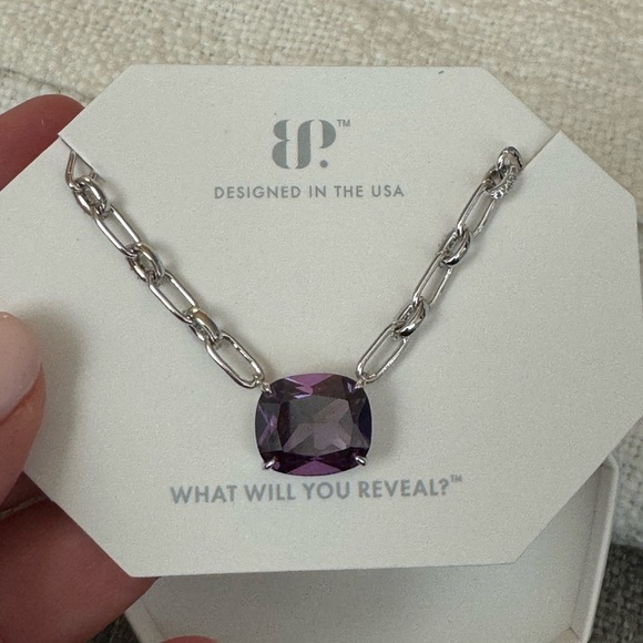 💜 The Classic Statement Necklace – Amethyst Cubic Zirconia (NK87728) 💜 - Picture 1 of 5